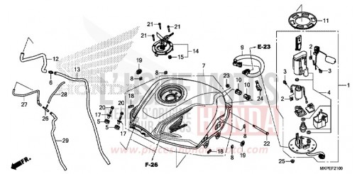 FUEL TANK/FUEL PUMP CB500FAN de 2022